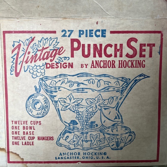 vintage Anchor Hocking "Harvest Grape" or "Vintage Clear" pattern. - Picture 12 of 15